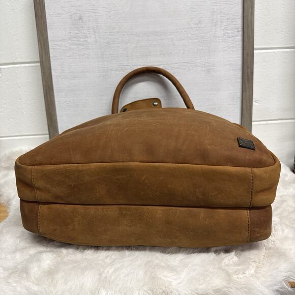 ROMFRE Premium Leather Pilot Briefcase Bag Full Grain Leather Saddle Brown - Picture 6 of 12